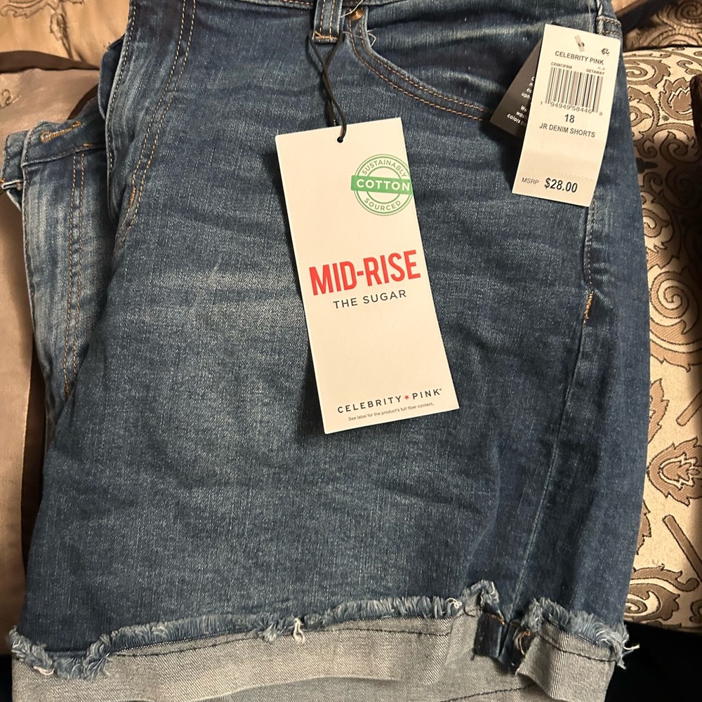Celebrity Pink Blue Denim Shorts